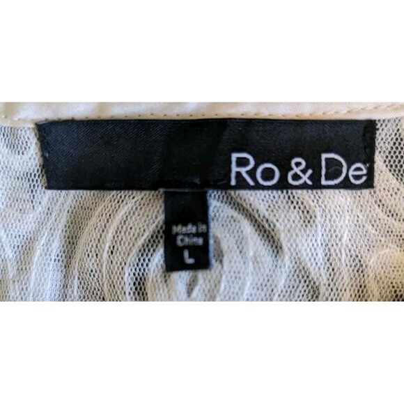 Ro & De Ivory Rosette 3D Embroidery Floral Top Women's Sz Large Camisole Stays - Picture 7 of 7